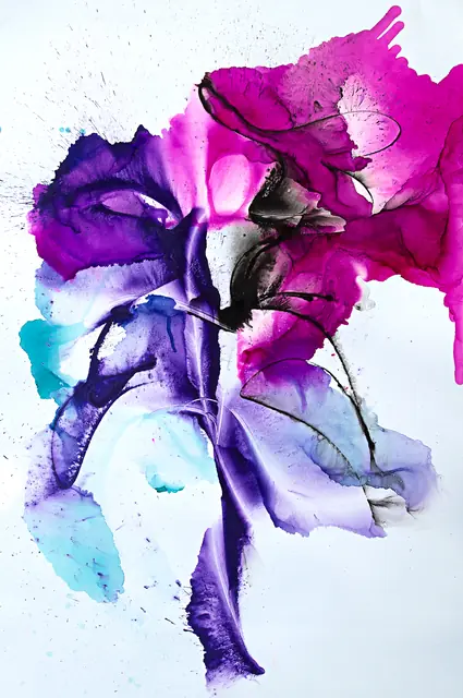 Volo nuziale, artwork by Elena Rivautella (Liquid period · alcohol inks)