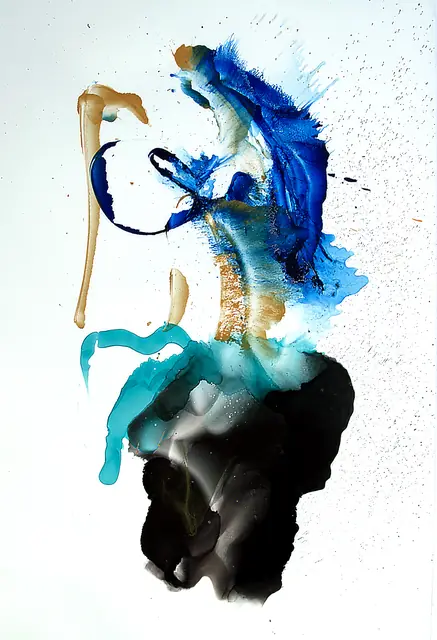 Il collezionista di iris, artwork by Elena Rivautella (Liquid period · alcohol inks)