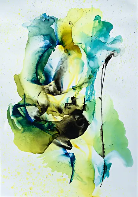 Cartilagini vegetali, artwork by Elena Rivautella (Liquid period · alcohol inks)