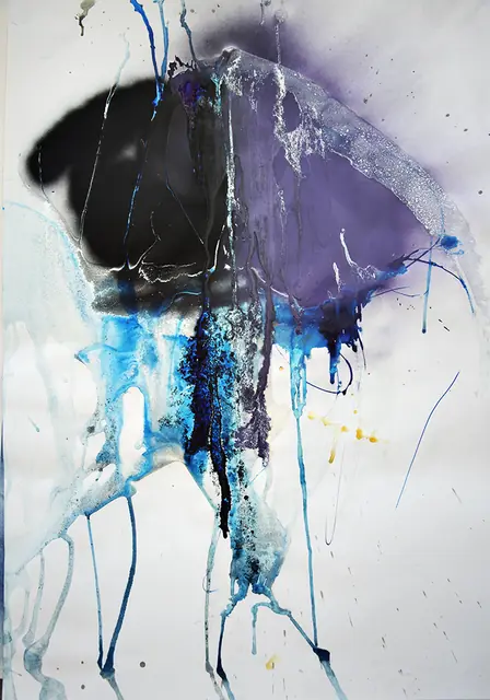 Medusa viola, artwork by Elena Rivautella (Liquid period · liquid colours)