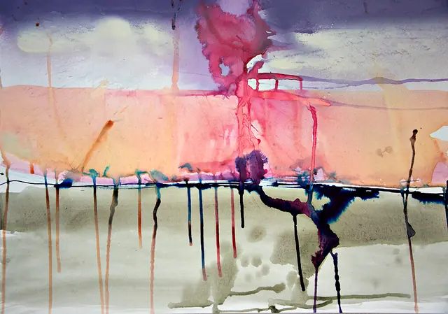 Paesaggio arancione, artwork by Elena Rivautella (Liquid period · liquid colours)