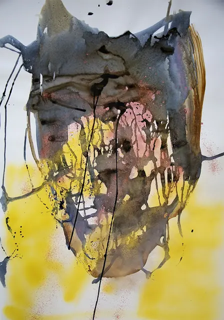 Gatto in giallo, artwork by Elena Rivautella (Liquid period · liquid colours)
