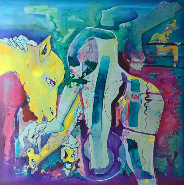 La ginecologa che amava i cavalli, artwork by Elena Rivautella (Middle period · the square)