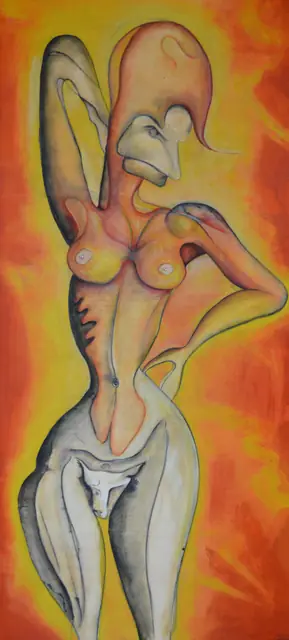 Donna toro, artwork by Elena Rivautella (Middle period · the long formats)